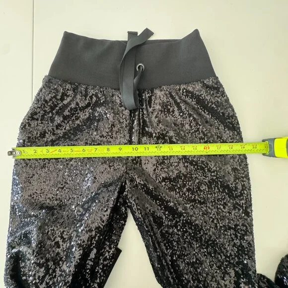 Cinq A Sept Giles Sequin Jogger Pants in Black NWOT, Size M